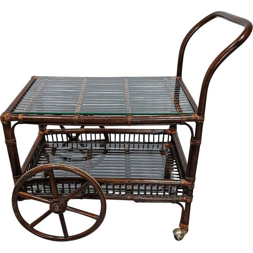 Vintage bamboe bar trolley