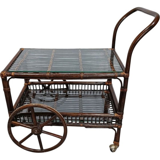 Image 1 of Vintage bamboe bar trolley