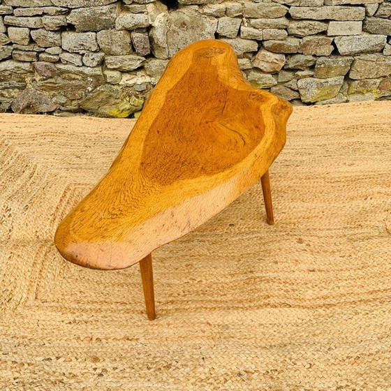 Image 1 of Vintage vrijgevormde salontafel in massief hout, Frankrijk 1960