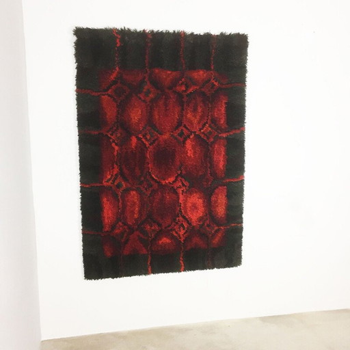 Vintage wandkleed Rya van Helena Koskivaara voor Wetterhoff 1960