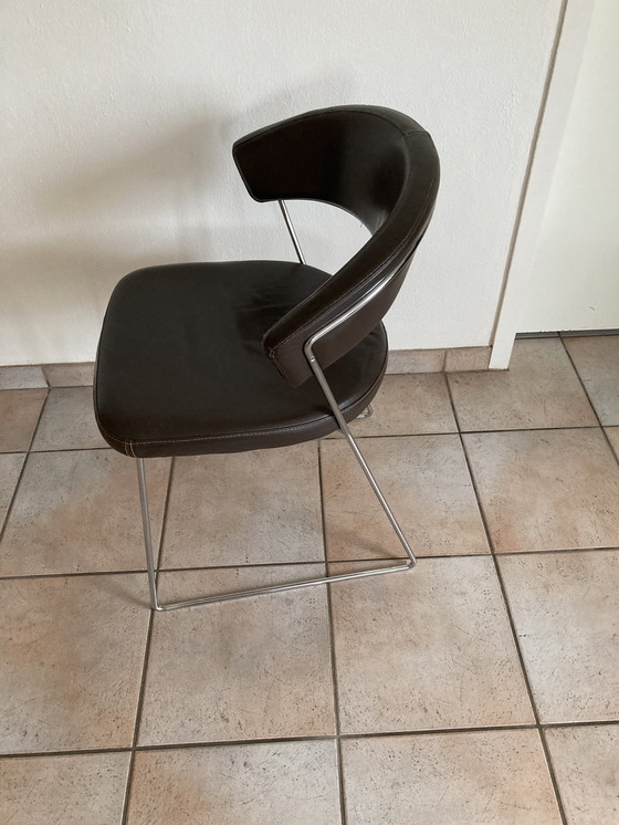 Image 1 of 5x Calligaris Donker Bruin Stoelen