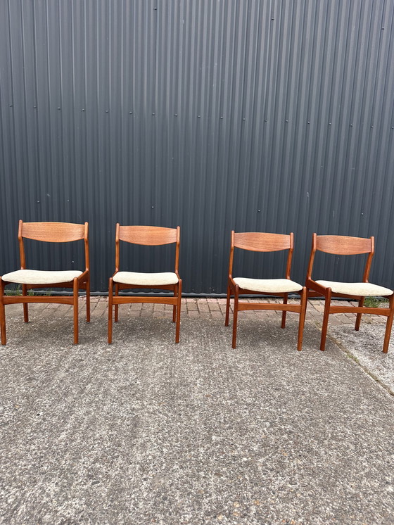 Image 1 of 4 x vintage teak eetkamerstoel