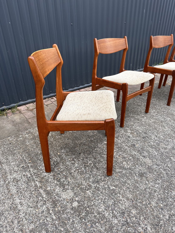 Image 1 of 4 x vintage teak eetkamerstoel