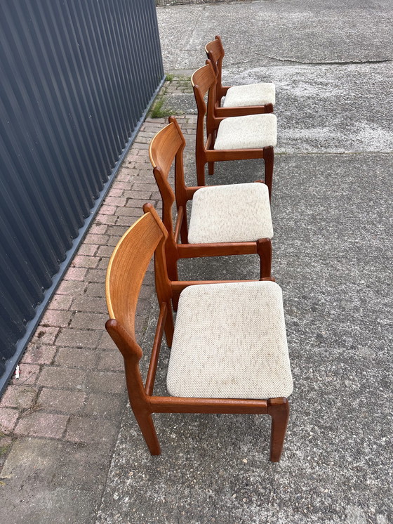 Image 1 of 4 x vintage teak eetkamerstoel