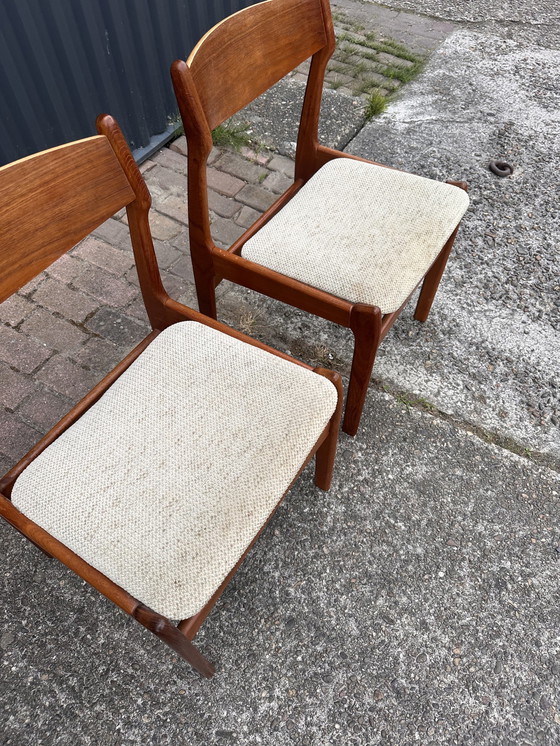 Image 1 of 4 x vintage teak eetkamerstoel