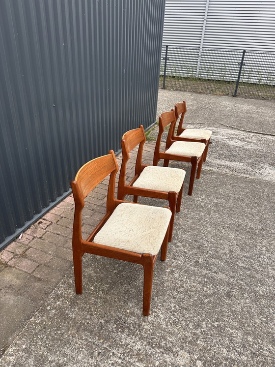 Image 1 of 4 x vintage teak eetkamerstoel