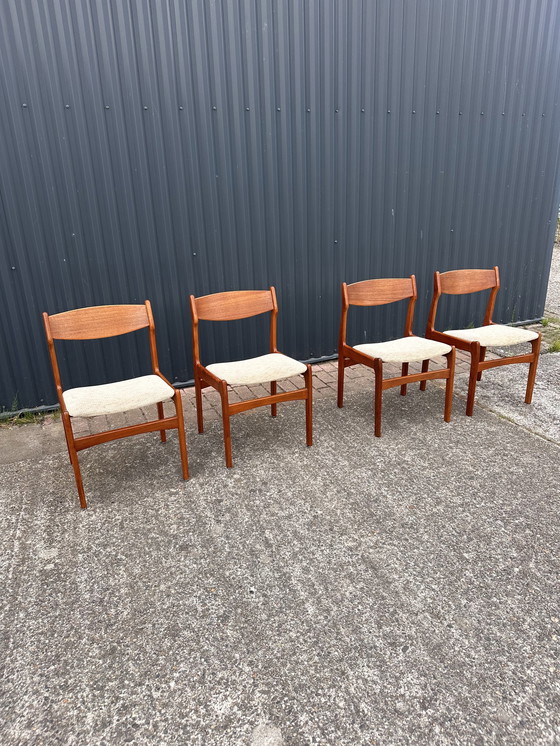 Image 1 of 4 x vintage teak eetkamerstoel