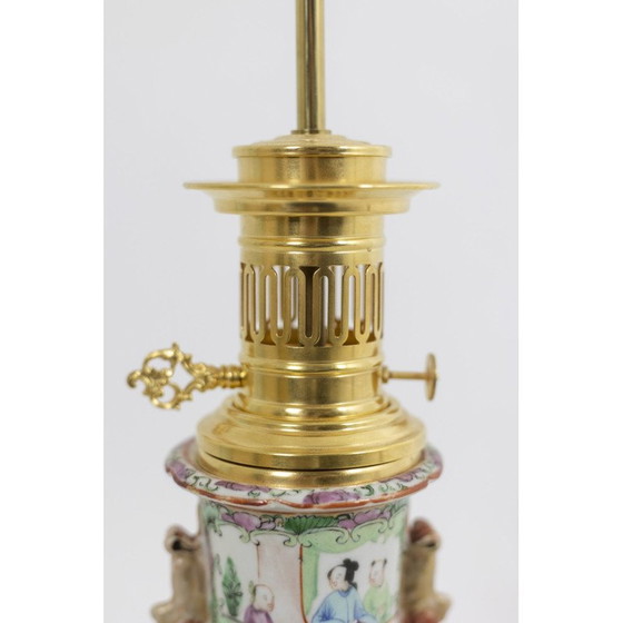 Image 1 of Paar vintage Canton porseleinen en verguld bronzen lampen, 1880