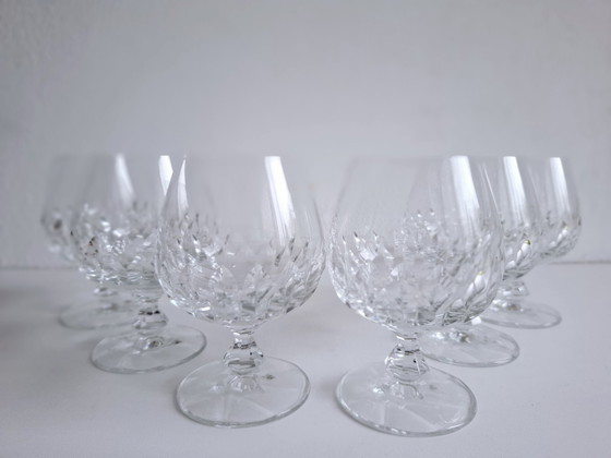 Image 1 of 6 Zware Vintage Handgemaakt Kristallen Brandy / Cognac Glazen