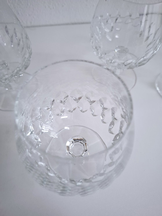Image 1 of 6 Zware Vintage Handgemaakt Kristallen Brandy / Cognac Glazen