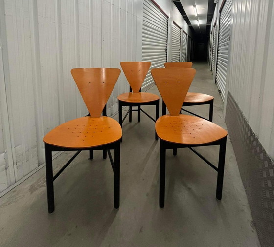 Image 1 of 2x Post moderne eetkamerstoelen