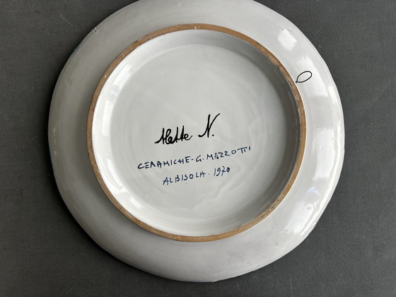 Image 1 of Giuseppe Mazzotti, Albisola, geschilderd en gesigneerd bord uit 1970