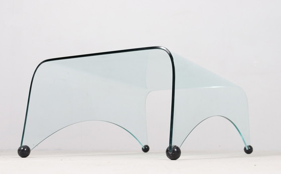 Image 1 of Massimo Iosa Ghini/ Glazen salontafel voor Fiam, model: 'Genio', Italië, jaren 1980