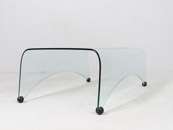 Image 1 of Massimo Iosa Ghini/ Glazen salontafel voor Fiam, model: 'Genio', Italië, jaren 1980