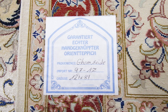 Image 1 of Origineel Perzisch tapijt Qom/Ghom Zuiver zijde 121 X 81 Cm Top staat