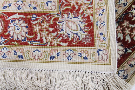 Image 1 of Origineel Perzisch tapijt Qom/Ghom Zuiver zijde 121 X 81 Cm Top staat