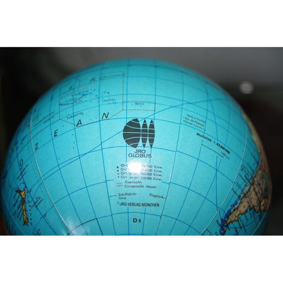 Image 1 of Vintage metalen en houten wereldbol, jaren 1950