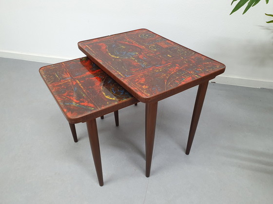 Image 1 of Pop Art Mimiset. Vintage Nesting Tables/Sidetable Rockabilly