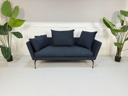 Vitra Suita Designer Sofa Blauw Klassiek Bank Kantoor Woonkamer