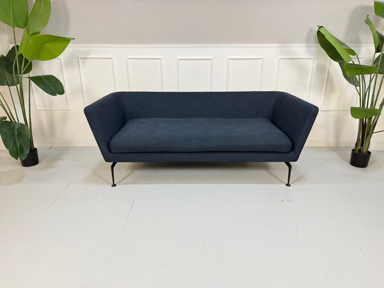 Image 1 of Vitra Suita Designer Sofa Blauw Klassiek Bank Kantoor Woonkamer