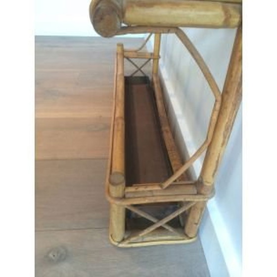 Image 1 of Franse vintage kapstok van rotan, 1970