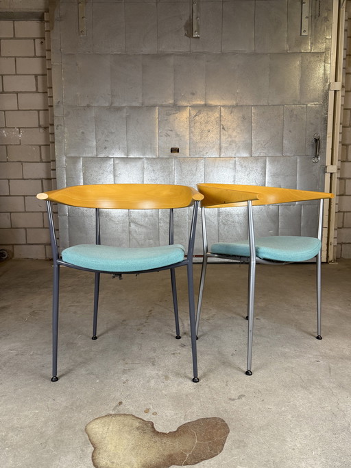 6X Postmoderne Eetkamerstoelen (3X3)