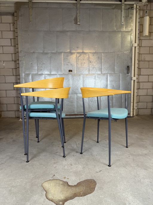 6X Postmoderne Eetkamerstoelen (3X3)