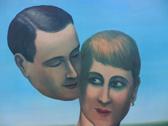 Image 1 of Rene Magritte Kleurenoffset-litho Tussen Aardse en Hemelse liefde