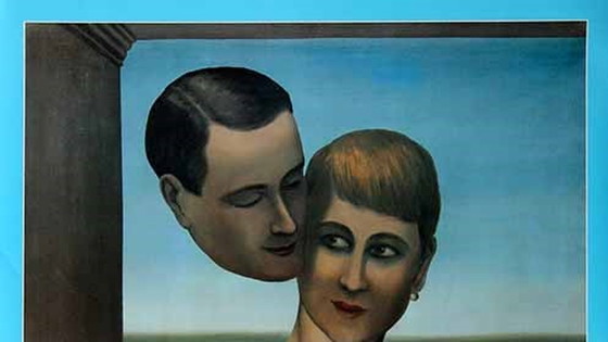 Image 1 of Rene Magritte Kleurenoffset-litho Tussen Aardse en Hemelse liefde