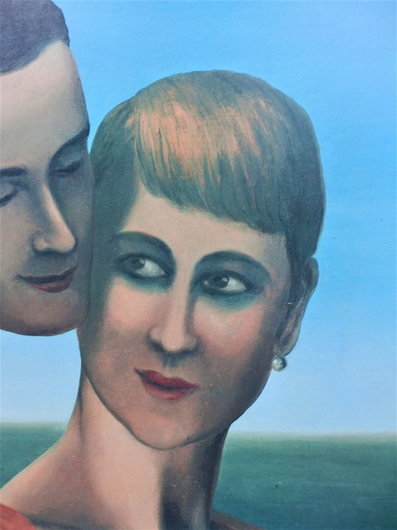 Image 1 of Rene Magritte Kleurenoffset-litho Tussen Aardse en Hemelse liefde