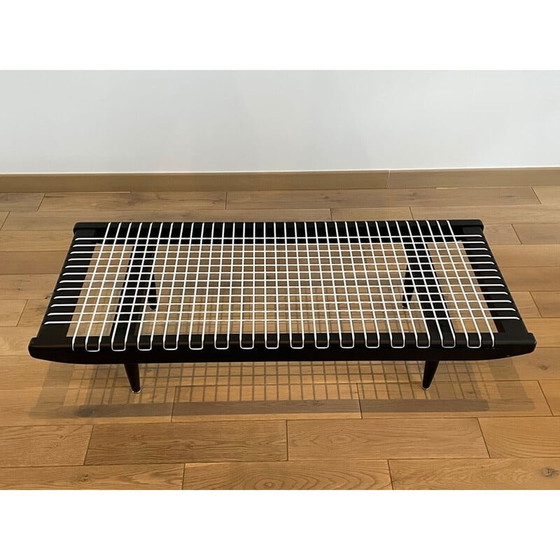 Image 1 of Vintage zwart gelakte salontafel van Georges Tigien, 1960