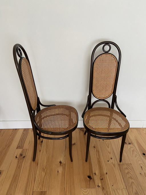 2x Thonet model 17 - Long John stoelen