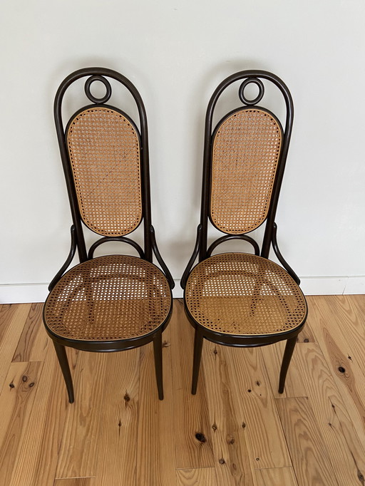 2x Thonet model 17 - Long John stoelen