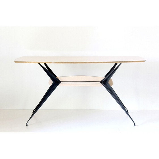 Image 1 of Vintage tafel voor zes personen in ijzer en formica blad, Italië 1950