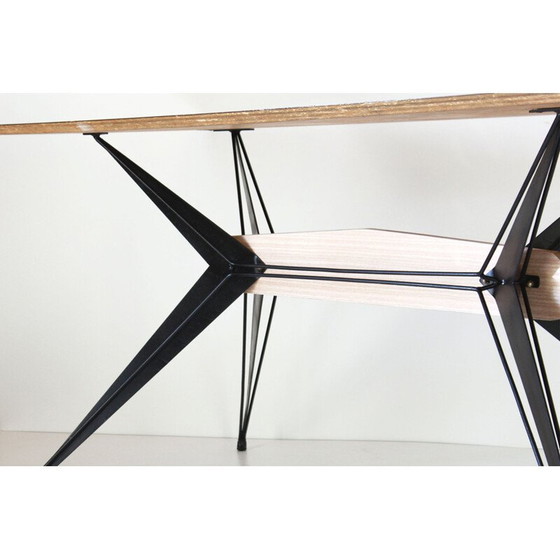 Image 1 of Vintage tafel voor zes personen in ijzer en formica blad, Italië 1950