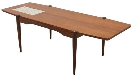 Image 1 of Salontafel met omkeerbaar blad 'Sebaldeburen' mozaiëk vintage