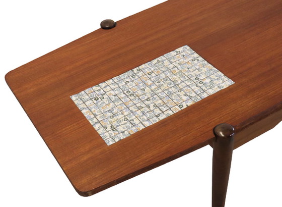 Image 1 of Salontafel met omkeerbaar blad 'Sebaldeburen' mozaiëk vintage