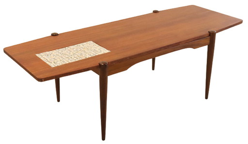 Salontafel met omkeerbaar blad 'Sebaldeburen' mozaiëk vintage