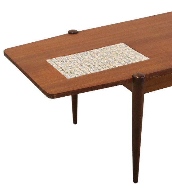 Image 1 of Salontafel met omkeerbaar blad 'Sebaldeburen' mozaiëk vintage