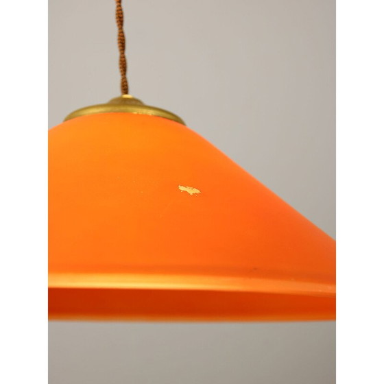 Image 1 of Vintage hanglamp van messing en glas, Italië