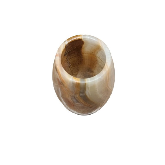 Image 1 of Vintage Onyx Marmeren Vaas Jaren 80