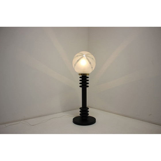 Image 1 of Vintage houten en glazen vloerlamp, Duitsland 1970