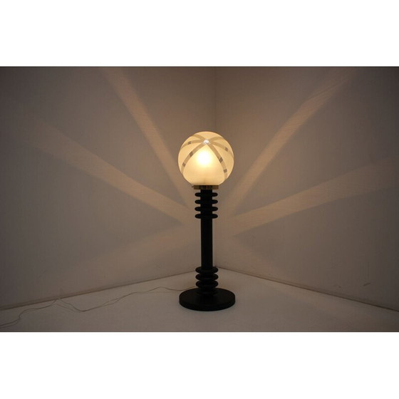 Image 1 of Vintage houten en glazen vloerlamp, Duitsland 1970