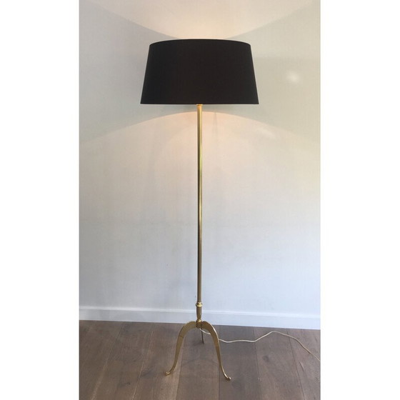 Image 1 of Vintage neoklassieke koperen vloerlamp, Frankrijk 1940