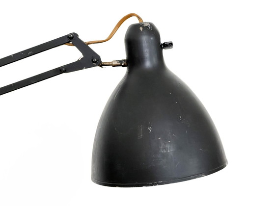 Image 1 of Matzwarte architectenlamp Luxo 1001 Door Jac Jacobsen Voor Luxo. Noorwegen 1950S