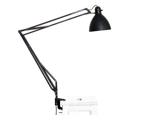 Matzwarte architectenlamp Luxo 1001 Door Jac Jacobsen Voor Luxo. Noorwegen 1950S