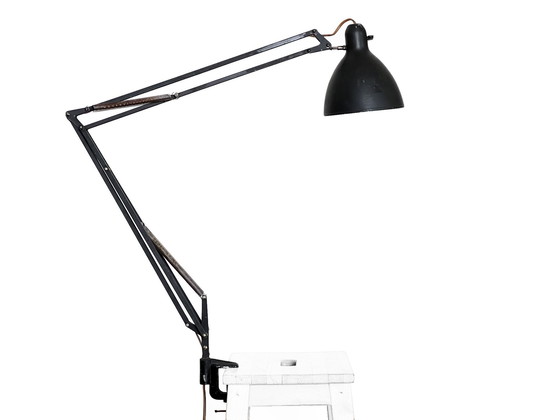 Image 1 of Matzwarte architectenlamp Luxo 1001 Door Jac Jacobsen Voor Luxo. Noorwegen 1950S