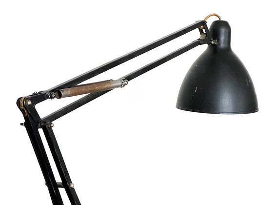 Image 1 of Matzwarte architectenlamp Luxo 1001 Door Jac Jacobsen Voor Luxo. Noorwegen 1950S