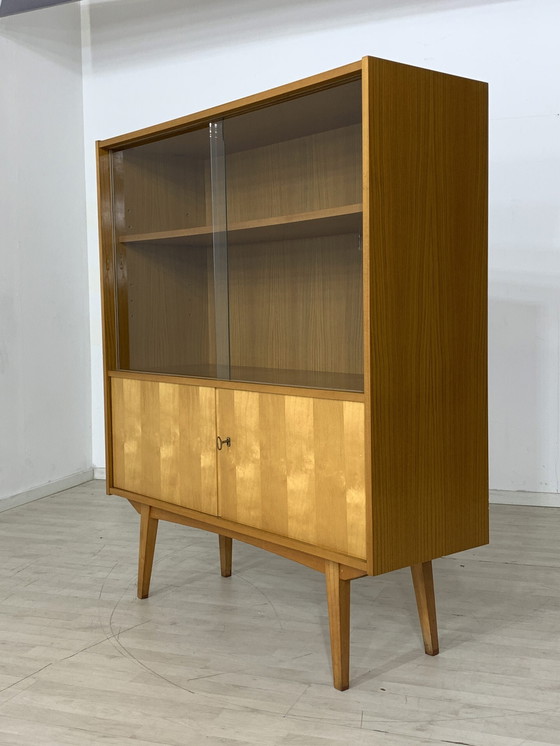 Image 1 of 60s dressoir vitrinekast woonkamer kast harnas kast highboard