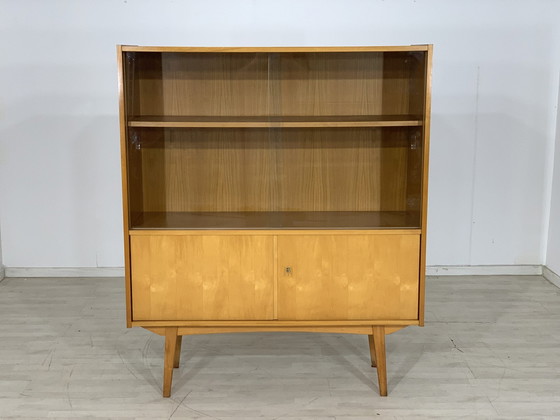 Image 1 of 60s dressoir vitrinekast woonkamer kast harnas kast highboard